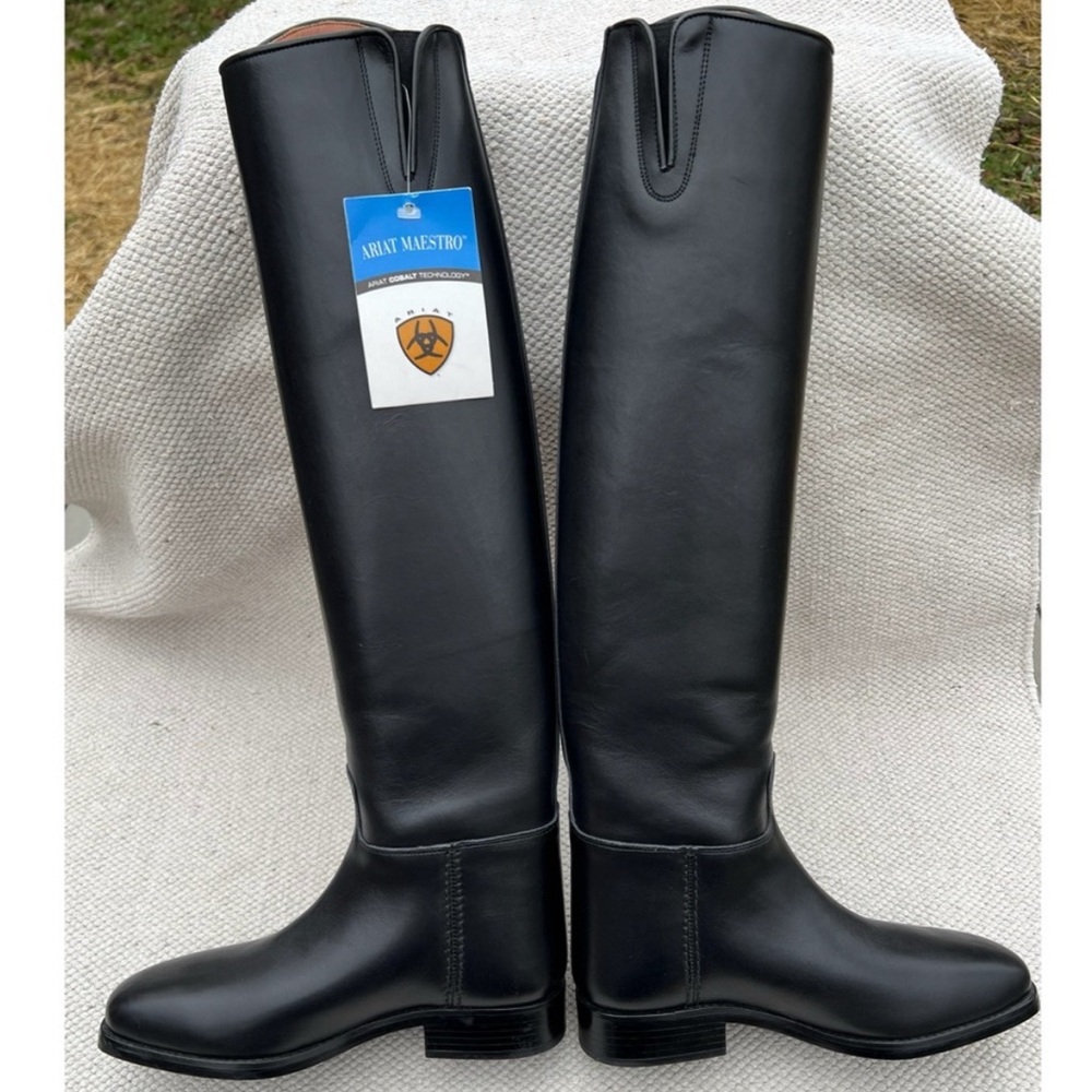 Ariat Maestro pull on leather dressage boots NWT above knee slim calf 5.5